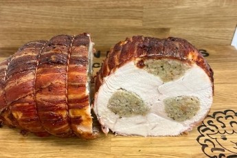 Turkey Breast Smoked Streaky Covered & Chestnut Stuffed