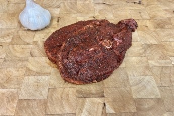 Minted leg of lamb steak