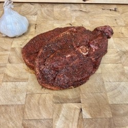 Minted leg of lamb steak
